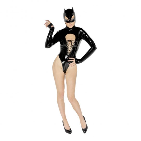 Black Velvet - Long Sleeve Batwoman Bodysuit (Black) 