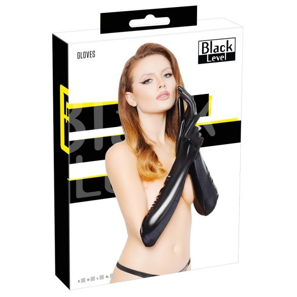 Black Level - Glossy Vinyl Gloves (Black)  - M