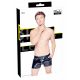 Black Level - Men's Shorts with Side Pockets (Black, Patent Leather) 