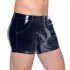 Black Level - Men's Shorts with Side Pockets (Black, Patent Leather) 