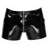 Black Level - Men's Shorts with Side Pockets (Black, Patent Leather) 