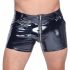 Black Level - Men's Shorts with Side Pockets (Black, Patent Leather)  - M