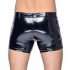 Black Level - Men's Shorts with Side Pockets (Black, Patent Leather)  - M