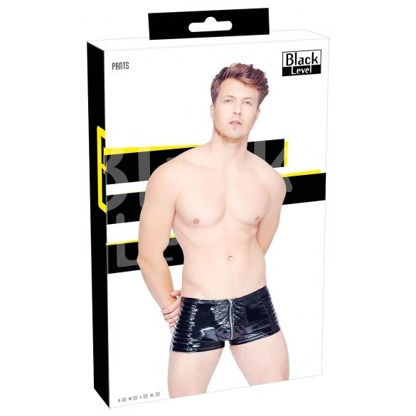 Black Level - Ribbed Zip Men's Shorts (Black) 