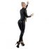 Latex long-sleeve women's jumpsuit (black) 