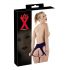 Latex open-crotch women's panties - black (S-L) 