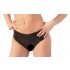 Latex open-crotch women's panties - black (S-L) 