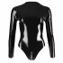 Latex Long Sleeve Women's Bodysuit (Black)  - M