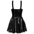 Latex Mini Dress with Ruffle Skirt (Black) 