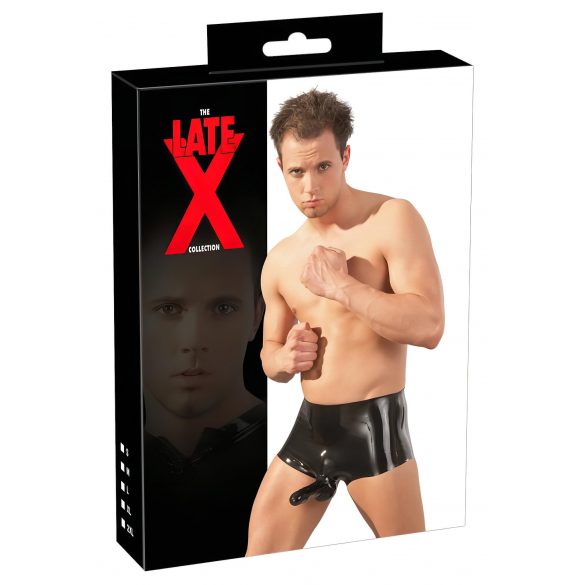 Latex Boxer with Penis Sleeve (Black) 