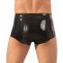 Latex Boxer with Penis Sleeve (Black)  - L/XL