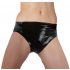 Latex Women's Underwear with Internal Dildo (Black) 