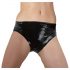 LATEX - women's panties with internal dildo (black)