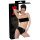 Latex Women's Underwear with Internal Dildo (Black)  - M