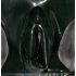 LATEX - women's briefs with vaginal condom (black) - M