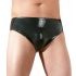 Latex Men's Underwear with Internal Penis and Anal Dildo (Black) 