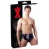 Latex Men's Briefs with Internal Tapered Anal Dildo (Black)  - M