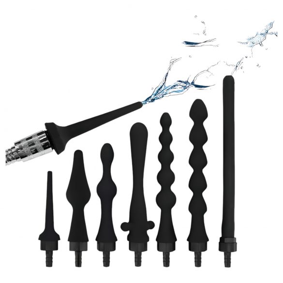 Funny Me - Anal Shower Kit - 6 Pieces (Black) 