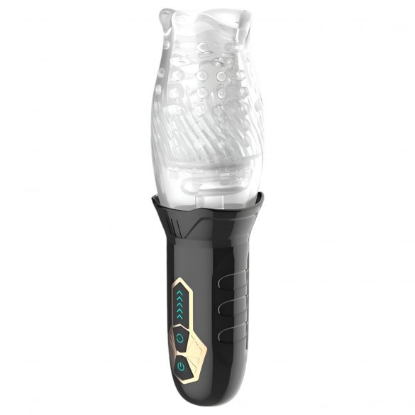 Funny Me Bellucci 360 - Rotating Vibrating Masturbator (Clear-Black) 