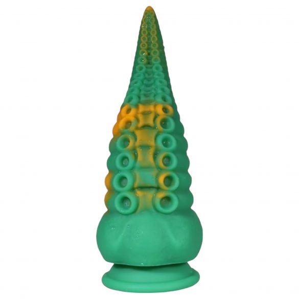 Octopuss - Suction Cup Tentacle Dildo - 21 cm (Green-Yellow) 