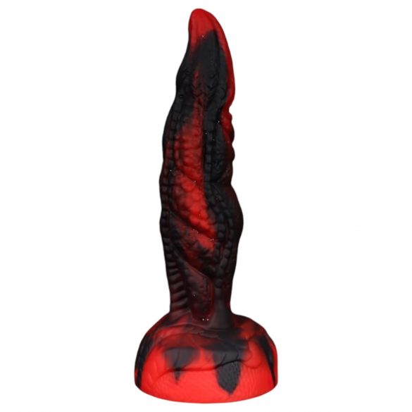 OgazR Hell Dong - Ridged Dildo with Suction Cup - 20 cm (Black-Red) 