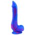 Inkipus - Silicone Dildo with Testicles - 18cm (Blue-Pink) 