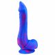 Inkipus - Silicone Dildo with Testicles - 18cm (Blue-Pink) 