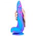 Inkipus - Silicone Dildo with Testicles - 18cm (Blue-Pink) 