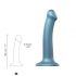 Metallic Shine M Strap-on - Skin-Friendly Dildo (Metallic Blue) 