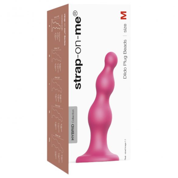 Strap-on-me M Beaded Dildo with Base (Pink) 