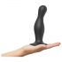 Strap-on-me Curvy L - Wavy Dildo with Base (Black) 