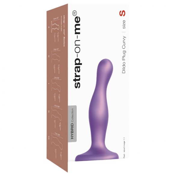 Strap-on-me Curvy S - Wavy, Suction Cup Dildo (Purple) 