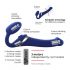 Strap-on-me L - Attachable Air Wave Vibrator - Large (Blue) 