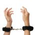 Love to Love Attach Me - Plush Handcuffs (Black) 