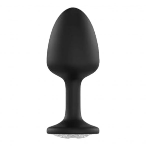 Dorcel Geisha Diamond Plug M - White Stone Anal Dildo (Black) 