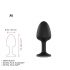 Dorcel Geisha Diamond Plug M - White Stone Anal Dildo (Black) 