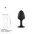 Dorcel Geisha Plug Diamond M - Black Anal Plug with White Jewel