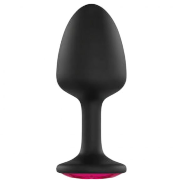 Dorcel Geisha Plug Ruby M - pink jeweled anal plug (black)