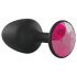 Dorcel Geisha Plug Ruby L - pink jeweled anal plug (black)