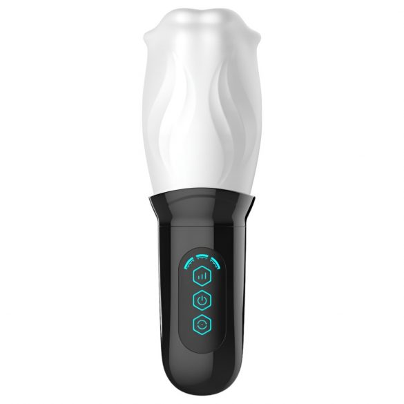 Rotating Mouth Masturbator (White-Black) 