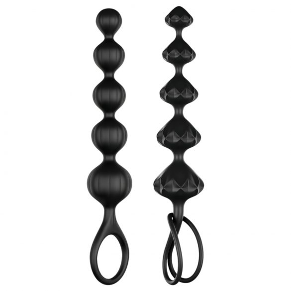 Satisfyer Love Beads - Beaded Anal Dildo Set - Black (2 Piece) 