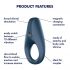 Satisfyer Rocket Ring - Waterproof Vibrating Cock Ring (Blue) 