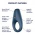 Satisfyer Rocket Ring - waterproof vibrating penis ring (blue)