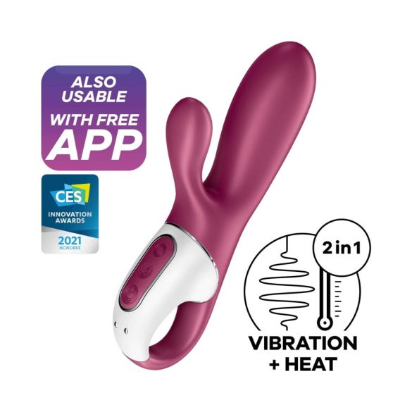 Satisfyer Hot Bunny - Smart Warming Clitoral Vibrator (Red) 