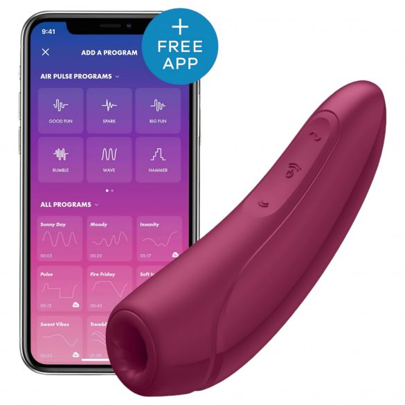 Satisfyer Curvy 1+ - Smart Air-Pulse Clitoral Stimulator (Red) 