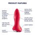 Satisfyer Rotator Plug 1 - Rechargeable, Beaded Anal Vibrator (Red) 