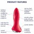 Satisfyer Rotator Plug 1 - Rechargeable, Beaded Anal Vibrator (Red) 