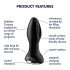 Satisfyer Rotator Plug 2 - Rechargeable Beaded Anal Vibrator (Black) 