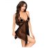 Penthouse Sweet Beast - Rose Babydoll and Thong (Black)  - M/L