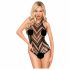 Penthouse Go Hotter - Halterneck, Mesh Bodysuit (Black) 